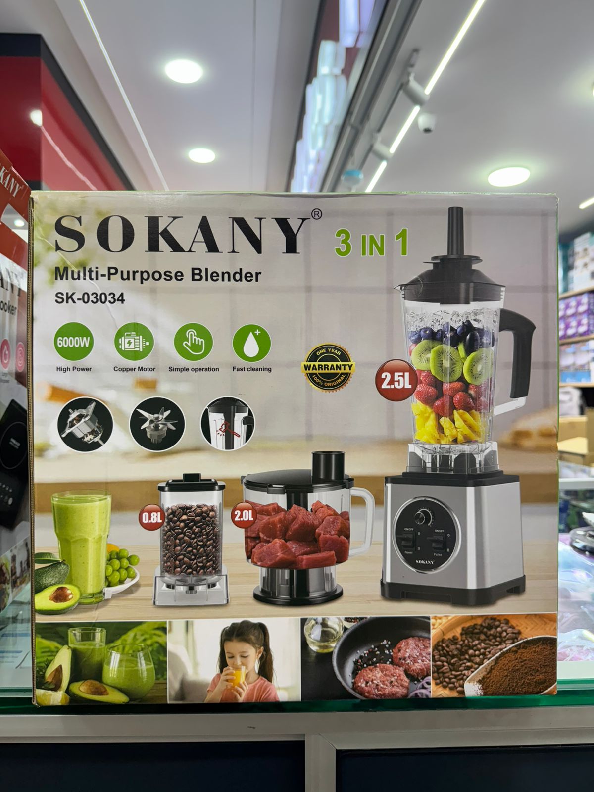 Licuadora Multifuncional 3 en 1 SOKANY